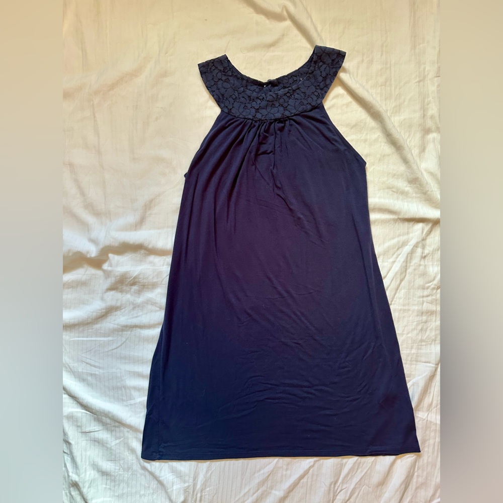 Elegant Maiko (Aritiza) Navy Sleeveless Dress